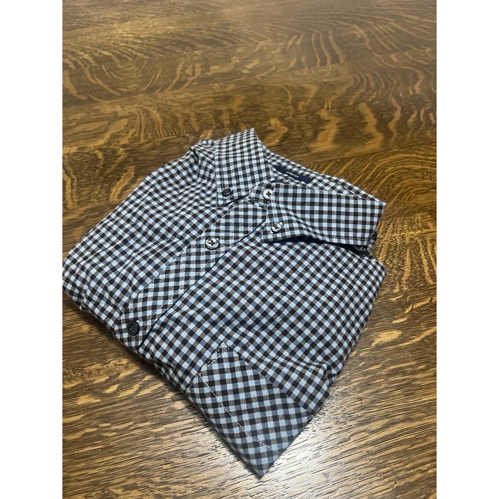 Ben Sherman Mens L Blue Black Plaid Shirt Long Sleeve Button Down
